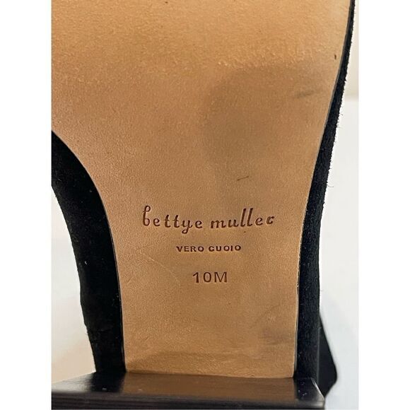 Bettye Muller open toe booties with dust bag size 10M black zipper back - Picture 6 of 9